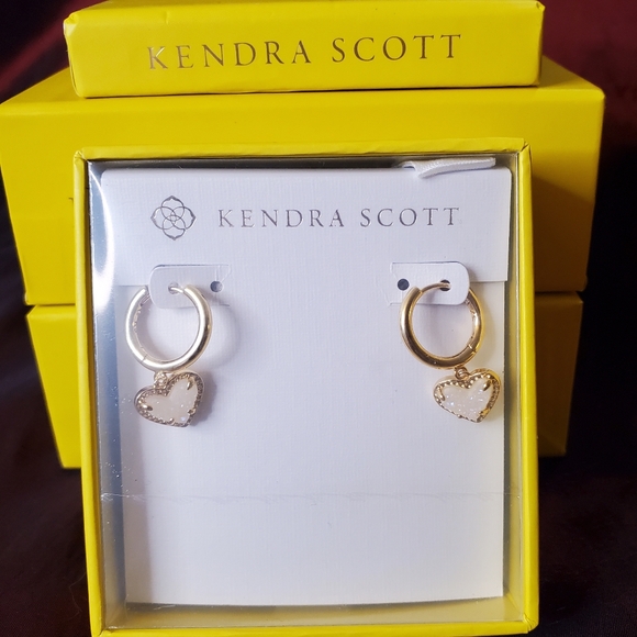 Kendra Scott Pink and Gold Hoop Earrings - Picture 3 of 4